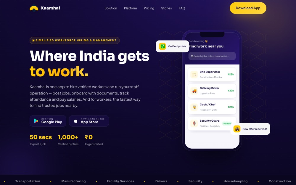 KaamHai — Jobs & Staffing